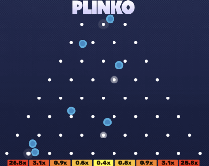 Plinko von Hacksaw Gaming bietet ein Spielfeld mit lediglich 8 Reihen.